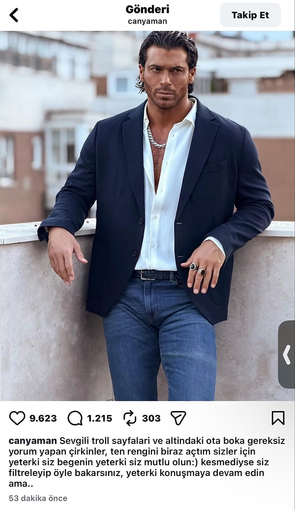 Upon seeing the incoming comments, it became evident that Can Yaman did not choose to remain silent.