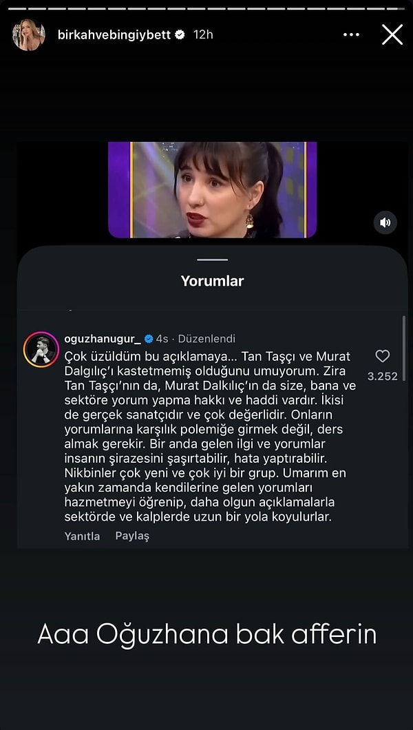 At this very point, the comment from Oğuzhan Uğur stood out.