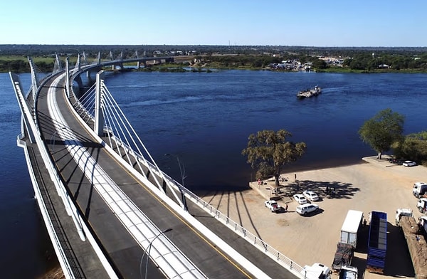The Kazungula Bridge, which was inaugurated in May 2021, serves as a link between Zambia and Botswana.