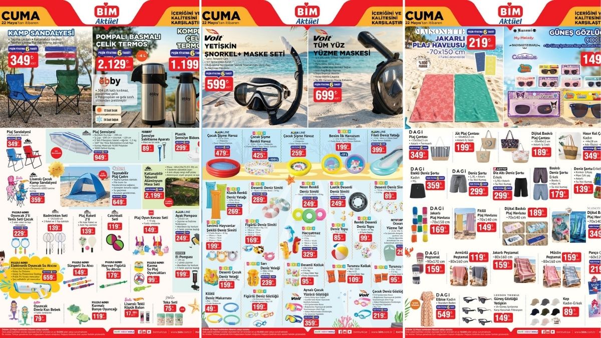 BİM'e Piknik ve Plaj Ürünleri Geliyor! 22 Mayıs 2026 BİM Aktüel Kataloğu