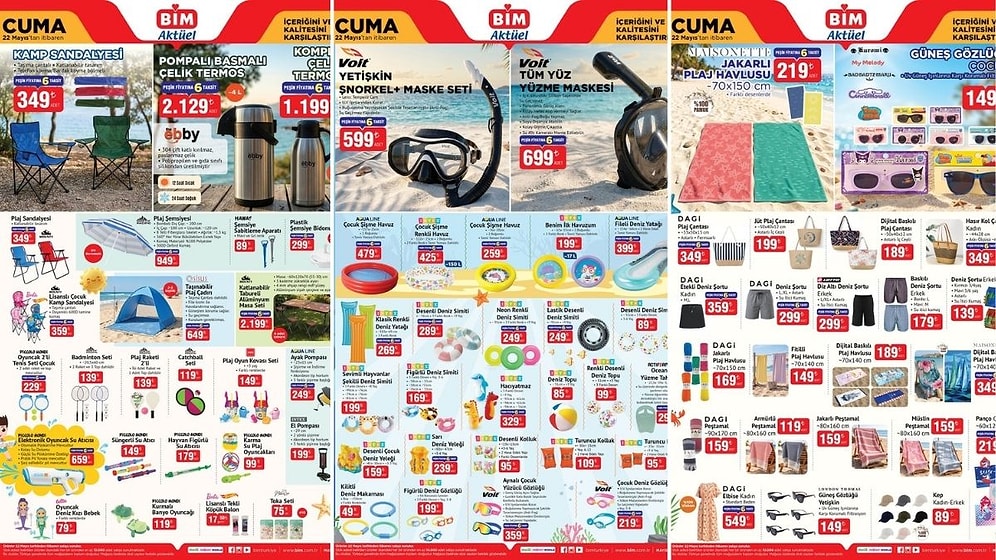 BİM'e Piknik ve Plaj Ürünleri Geliyor! 22 Mayıs 2026 BİM Aktüel Kataloğu