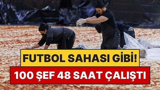 Futbol Sahası Gibi Pizza Yaptılar! 100 Şef 48 Saat Çalıştı