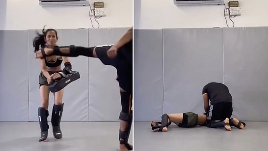 Athlete Knocks Out After Taking a Kick to the Face Due to a Training Mistake