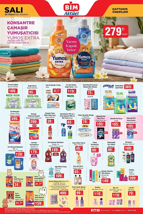 Yumoş Extra Konsantre Çamaşır Yumuşatıcısı 279 TL