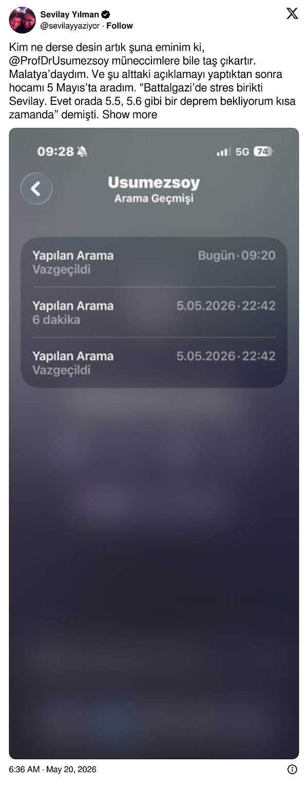 Şener Üşümezsoy depremi günler öncesinden bildi.