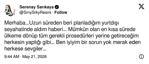 However, Serenay Sarıkaya started to make headlines not for her career or relationship, but for a banned substance investigation that came to light on Thursday, May 21st.