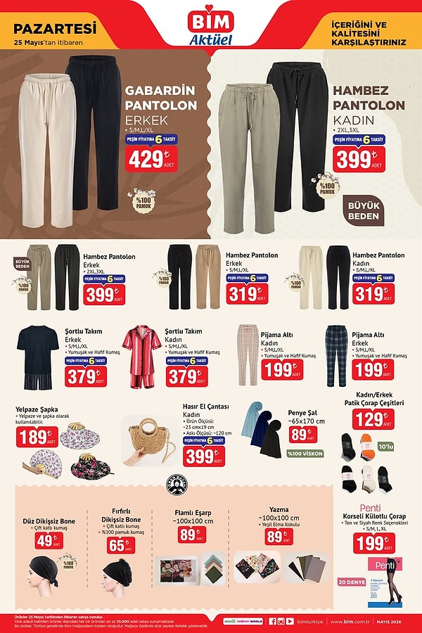 Gabardin Pantolon Erkek S/M,L/XL 429 TL