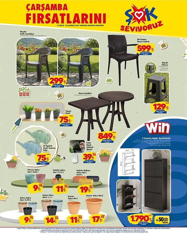 3 Kapaklı Metal Ayakkabılık 1.790 TL