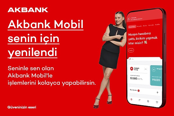 Akbank Mobil, kişiselleştirilebilir genel bakış ekranıyla deneyimi kullanıcıya göre şekillendiriyor.