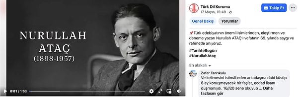 Aynı video, Facebook hesabında da paylaşılmıştı ve buradaki paylaşım unutuldu.