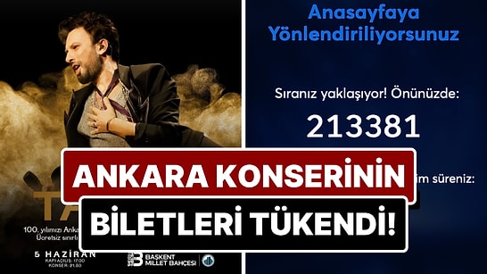 Tarkan'ın Ücretsiz Ankara Konserinin Biletleri İçin Yüz Binler Sıraya Girdi!