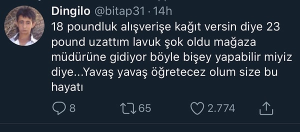 Sonra bozuk para arar.