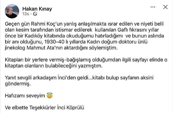 Rahmi Koç'un anlattığı fıkranın gerçek hikayesi ortaya çıktı.