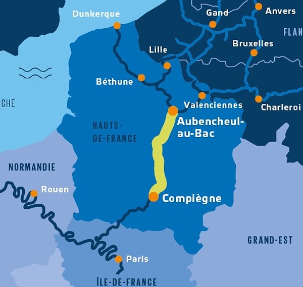 Yeni su yolu ağı Paris ile Kuzey Avrupa limanları arasında kesintisiz bir ticaret koridoru oluşturuyor