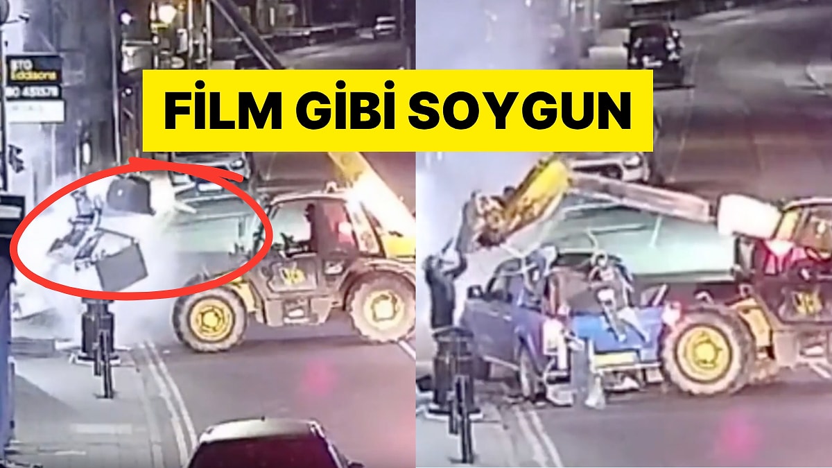 İngiltere'de Maskeli Çete İş Makinesiyle Banka Duvarını Yıkıp ATM'yi Çaldı