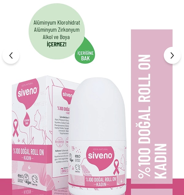 Kişisel bakım rutinlerinin vazgeçilmezi Siveno %100 doğal kadın roll on deodorant bu hafta da yerini koruyor!