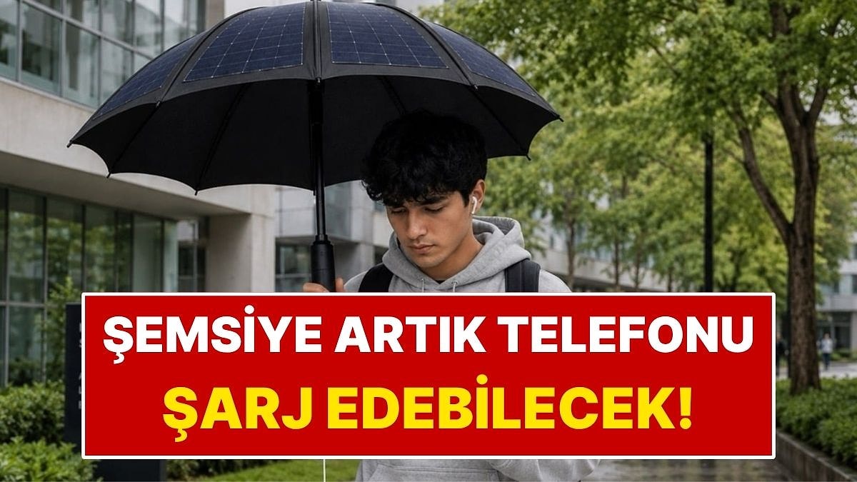 Sıradan Şemsiyeyi Taşınabilir Şarj Cihazına Dönüştürdü