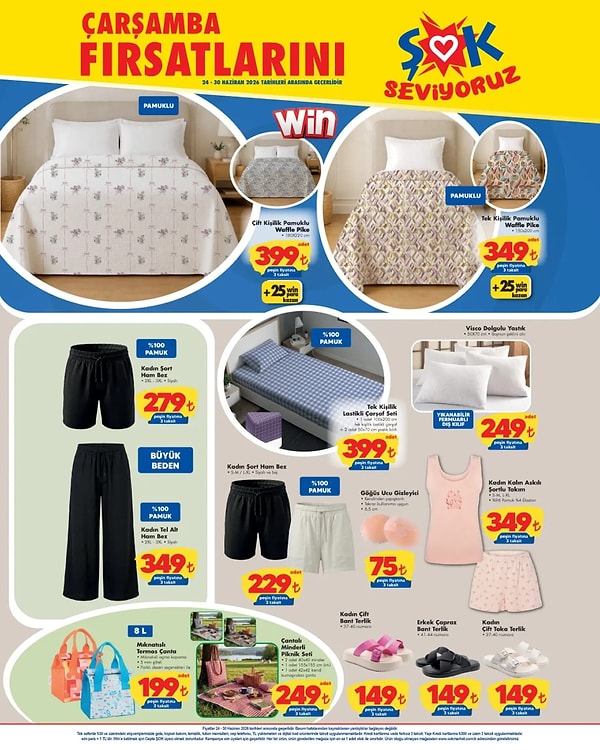 Çift Kişilik Pamuklu Waffle Pike 399 TL