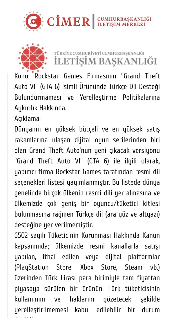 Bir X kullanıcısı da bu durumu CİMER'e şikayet etti.