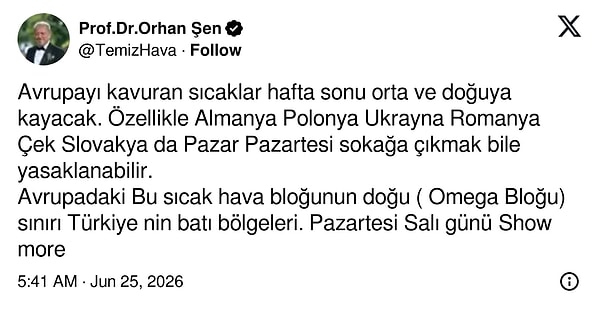 Meteoroloji uzmanı Orhan Şen açıkladı: 'Omega bloğu' Türkiye'ye geliyor.