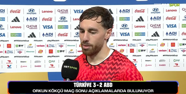3-2'lik ABD galibiyeti sonrasında TRT Spor'a açıklama yapan Orkun Kökçü, bu galibiyetin ne kadar önemli olduğunu belirterek herkesin öz eleştiri yapması gerektiğini belirtti.