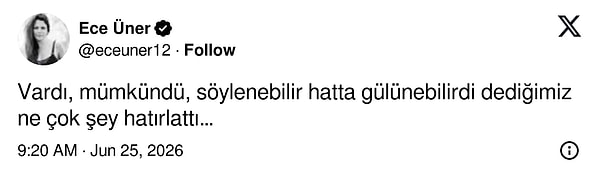 Ece Üner gösteriyi şöyle yorumladı: