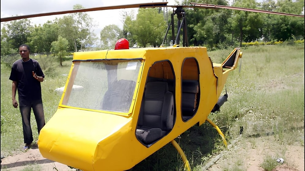 He Built a 12-Meter Helicopter from Scrap Parts Without an Engineering Degree