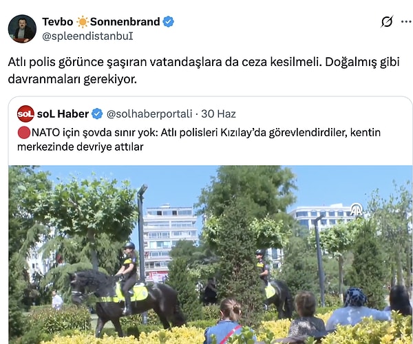 Atlı polisler unutulmadı.