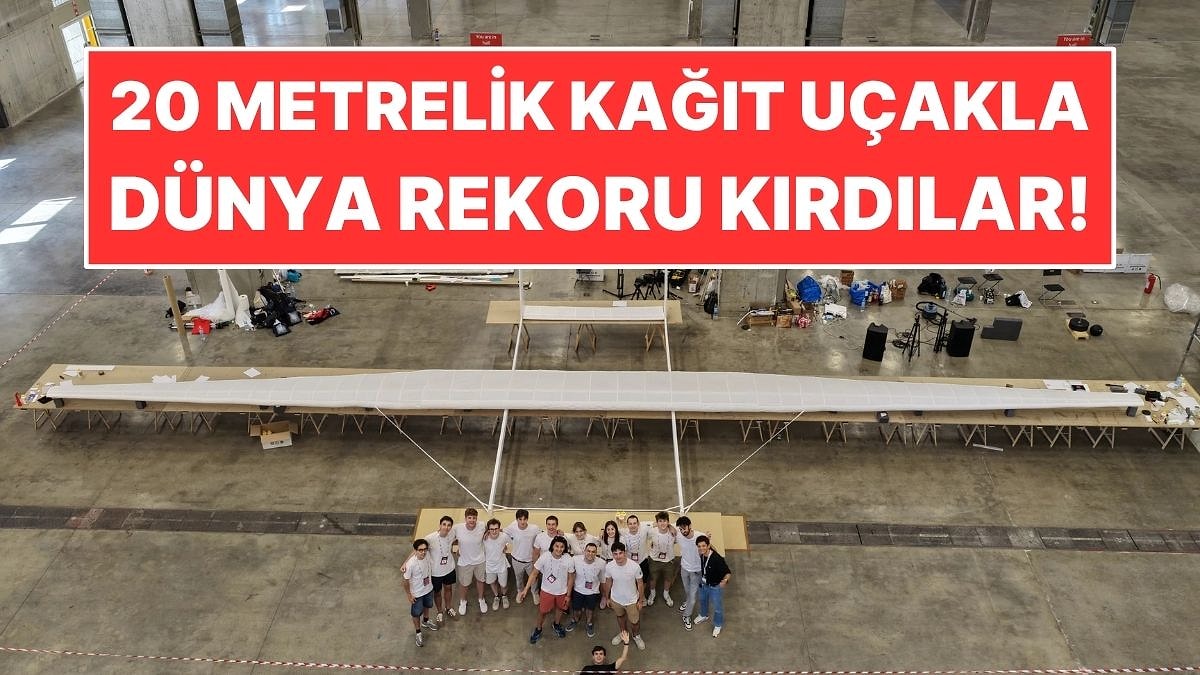 20 Metrelik Kağıt Uçakla Guinness Rekoru Kırdılar: 59 Metre Uçtu