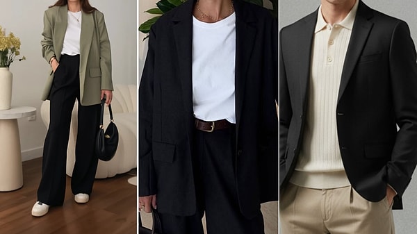 1. Oversize blazer ve balıkçı yaka kazak giymelisin.