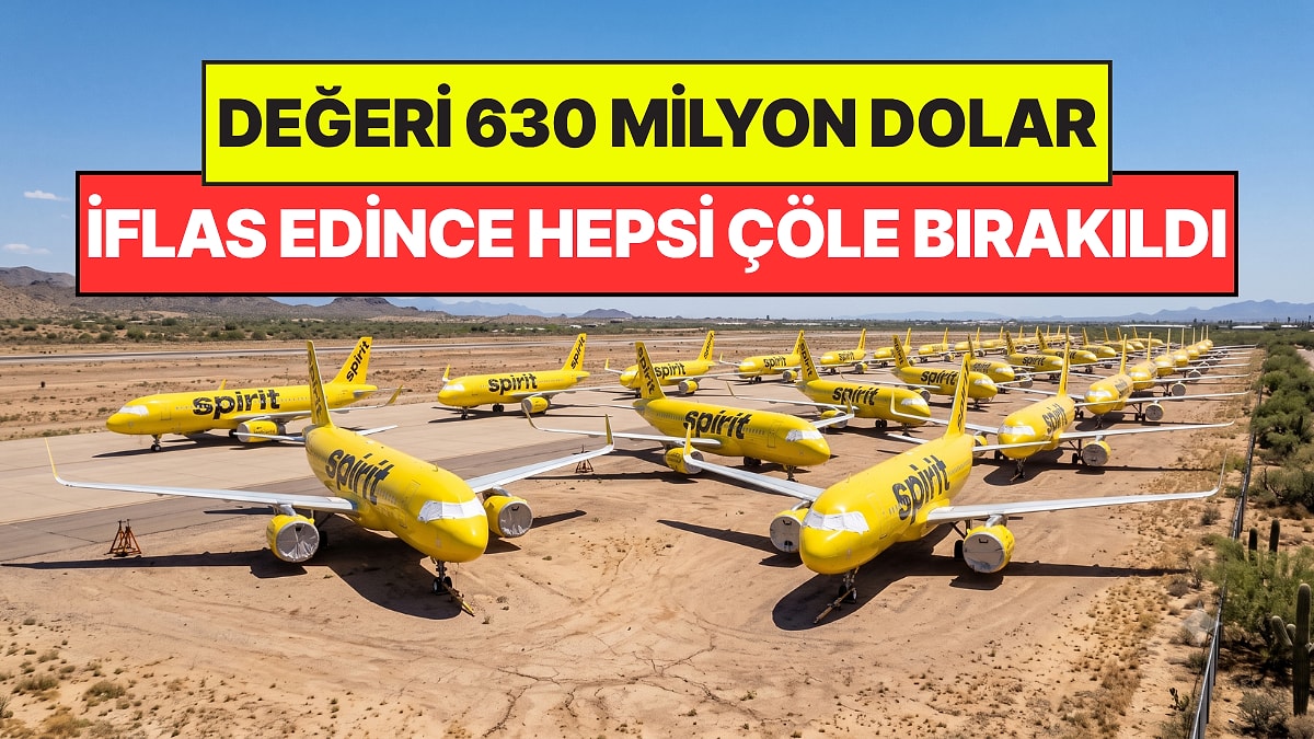 Spirit Airlines iflas etti, uçakları çöle terk edildi