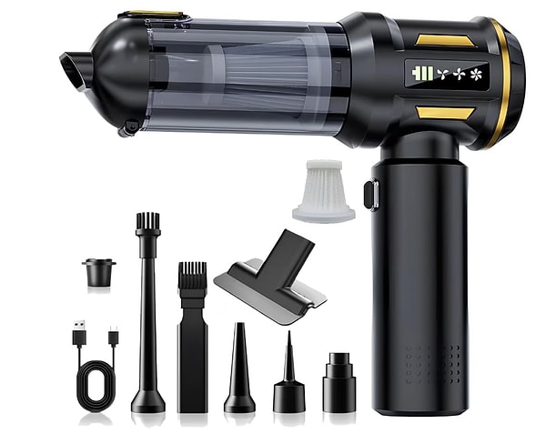 Hasuba 2in1 Kablosuz Güçlü Araç Süpürgesi ve Hava Üfleyici, yılın en düşük fiyatıyla 1.342,40 TL!