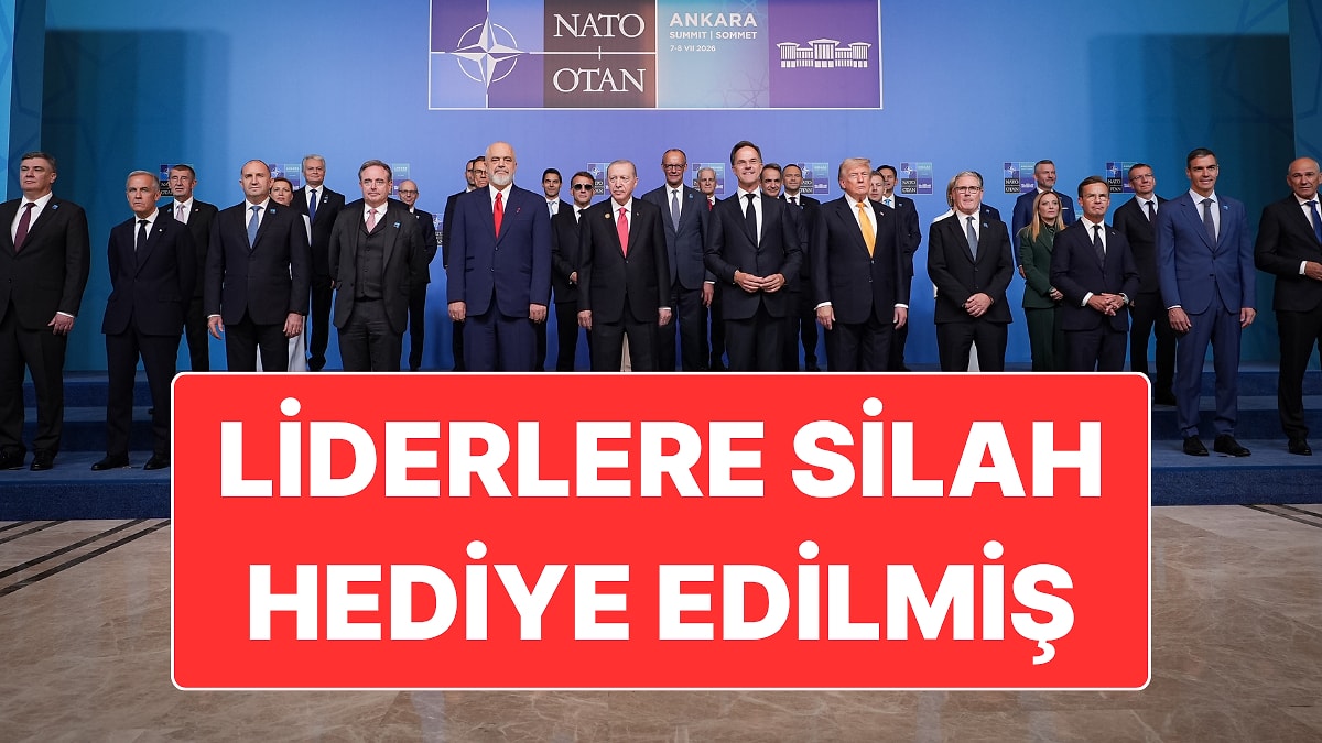 Cumhurbaşkanı Erdoğan, NATO Zirvesi’ne Katılan Liderlere Üzerlerinde İsimleri Yazılı Silah Hediye Etmiş