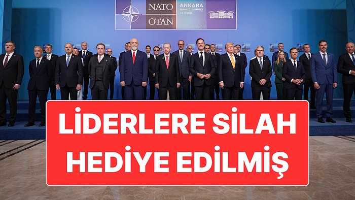 Cumhurbaşkanı Erdoğan, NATO Zirvesi’ne Katılan Liderlere Üzerlerinde İsimleri Yazılı Silah Hediye Etmiş