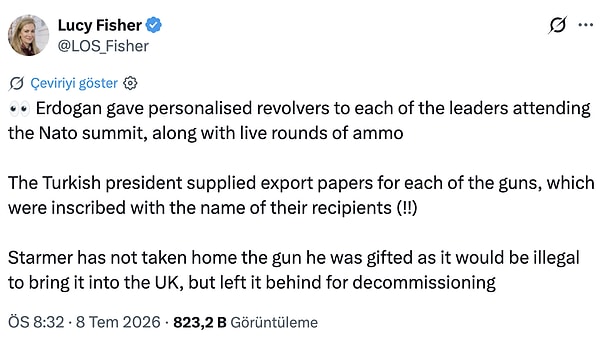 The Prime Minister of the UK was unable to transport the weapon. Meanwhile, many countries plan to display it after rendering it harmless.