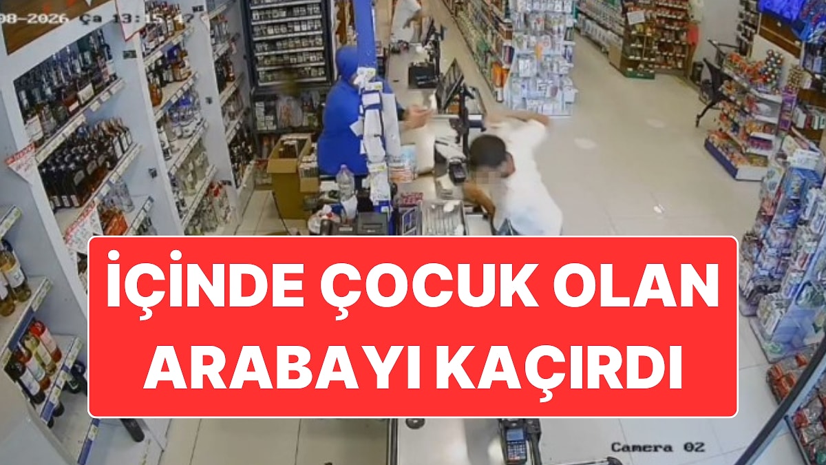 Marketten Paraları Çalan Hırsız, İçinde Çocuk Bulunan Arabayla Olay Yerinden Kaçmaya Çalıştı
