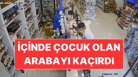 Marketten Paraları Çalan Hırsız, İçinde Çocuk Bulunan Arabayla Olay Yerinden Kaçmaya Çalıştı