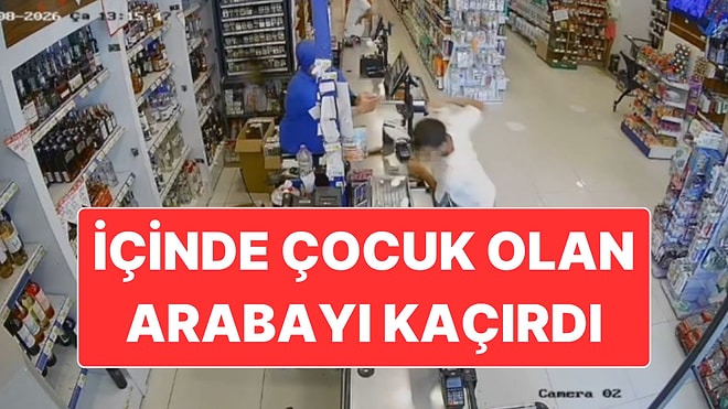 Marketten Paraları Çalan Hırsız, İçinde Çocuk Bulunan Arabayla Olay Yerinden Kaçmaya Çalıştı