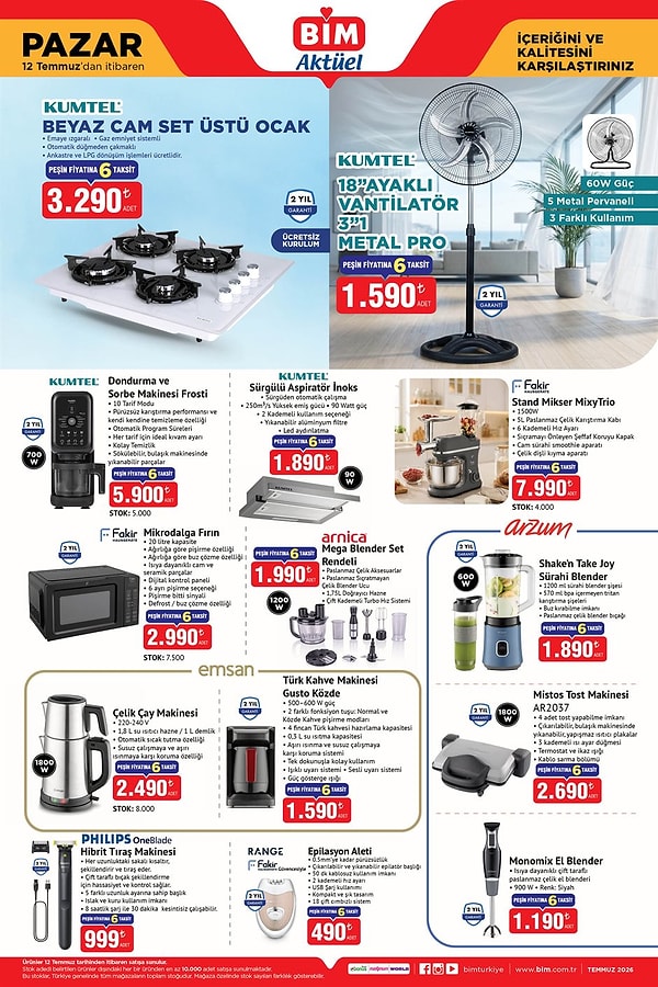 Kumtel Dondurma ve Sorbe Makinesi Frosti 700 W 5.900 TL