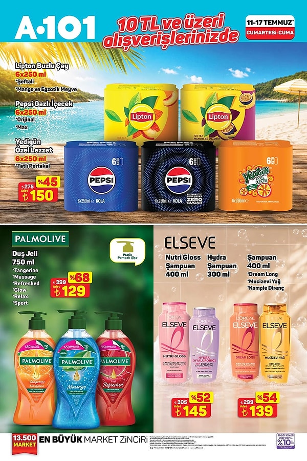 10 TL ve üzeri alışverişlerinizde;
