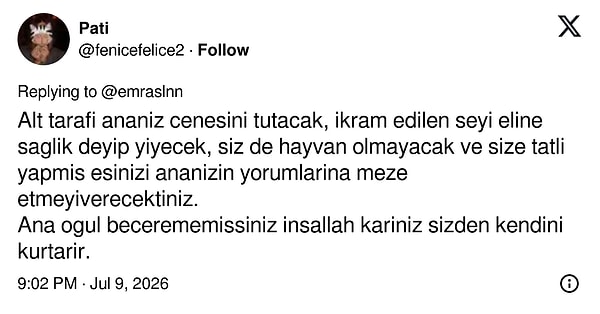 Kullanıcının eşine hak verenler kadar
