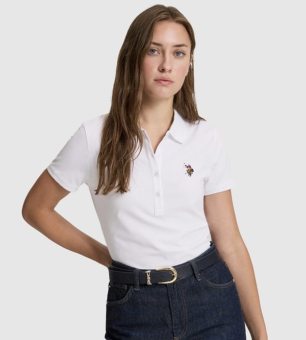 6. U.S. Polo Assn. kadın basic beyaz tişört yaz modasında bu haftanın en çok sipariş verilen ürünü!