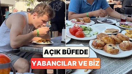 Açık Büfede Kahvaltı Yapan Türk Aile Kendi Tabaklarını Yabancı Bir Turistin Tabağıyla Karşılaştırdı