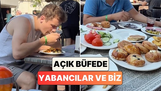 Açık Büfede Kahvaltı Yapan Türk Aile Kendi Tabaklarını Yabancı Bir Turistin Tabağıyla Karşılaştırdı
