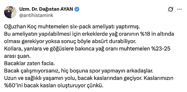 While the beach photos of Oğuzhan Koç continue to stir debate on social media, a noteworthy assessment related to the matter emerged in the recent hours.