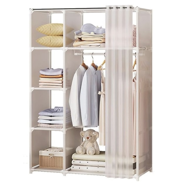 Çok bölmeli kumaş gardırop %38 net indirimle 2.599,00 TL yerine yılın en düşük fiyatıyla net 1.599,00 TL!