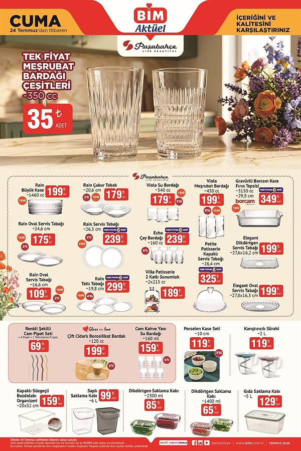Paşabahçe Tek Fiyat Meşrubat Bardağı Çeşitleri 350 cc 35 TL