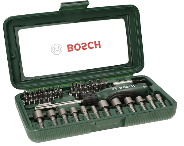 Bosch 46 parça tornavida ve lokma uçlu aksesuar seti evdeki tüm tamirat işlerini şipşak çözüyor!