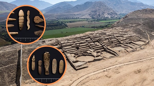 Parçalar insanları, hayvanları ve mitolojik karakterleri gösteriyor