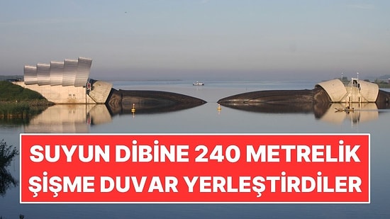 Sel Olmasın Diye Suyun Dibine 240 Metrelik Şişme Duvar Yerleştirdiler